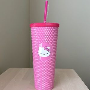 Hello Kitty Sanrio | Pink Studded Tumbler with straw